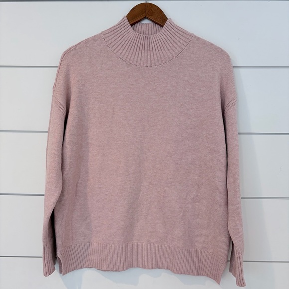Magaschoni Sweaters - Magaschoni Pink Mock Neck Sweater Women M Soft Minimalist Spring Knit